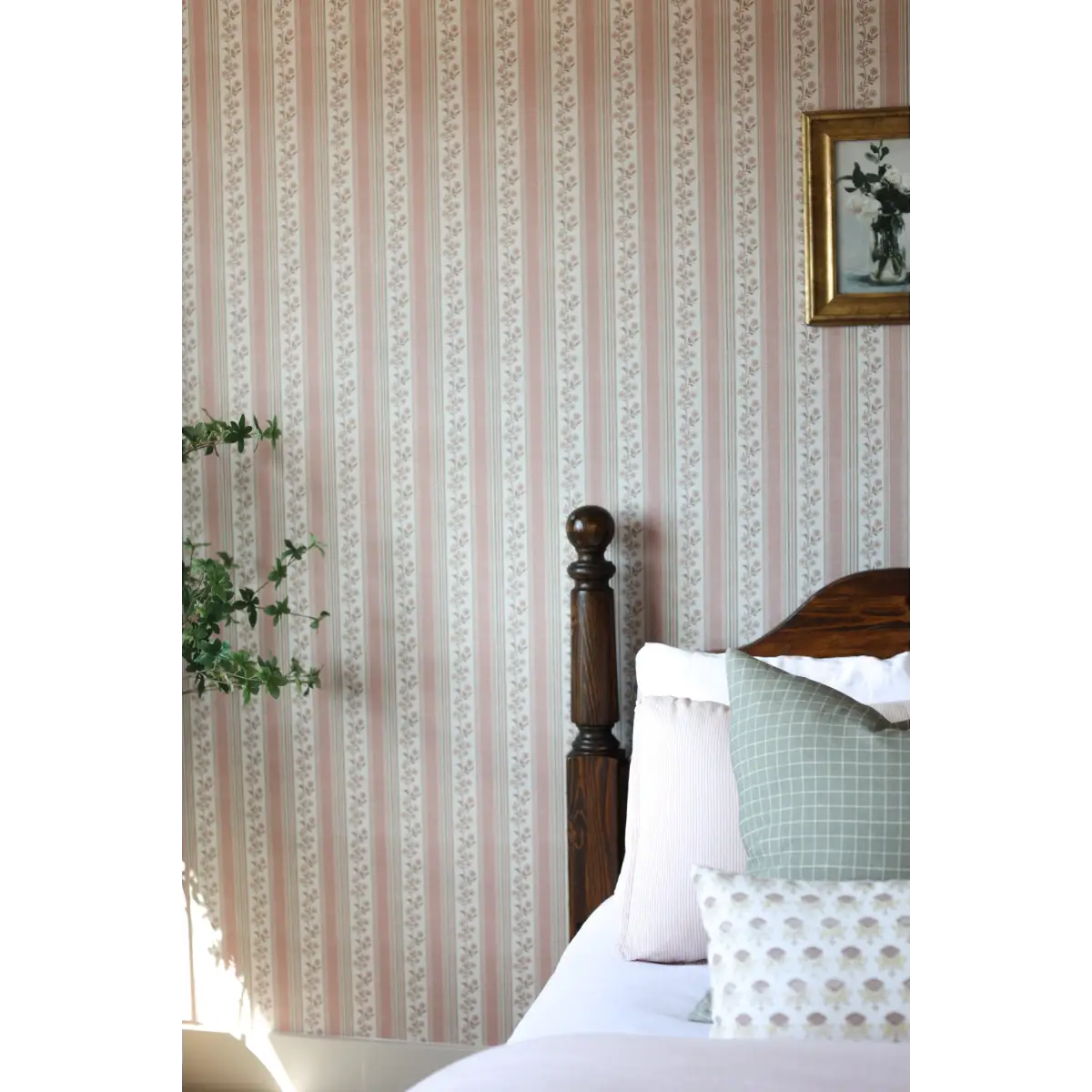 Auggie Wallpaper - Floral Stripe - by Bloomery Decor - Loomwell Home Goods