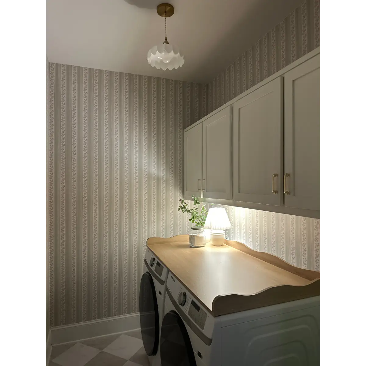 Auggie Wallpaper - Floral Stripe - by Bloomery Decor - Loomwell Home Goods