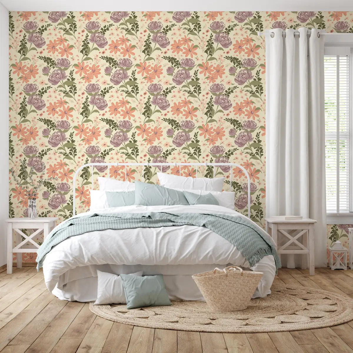 Aurelia Wallpaper - Flowers - by Hearten Design - Loomwell Home Goods