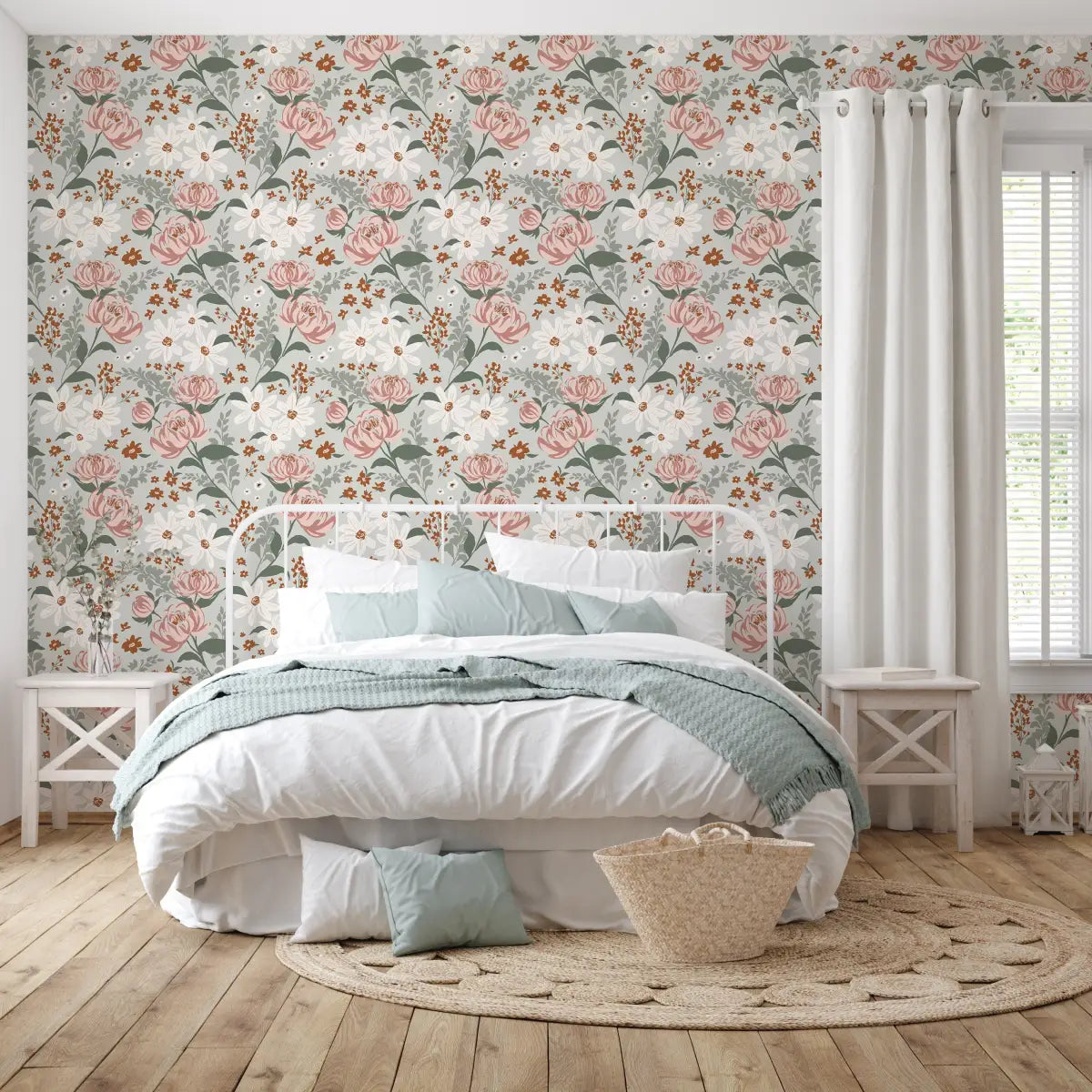 Aurelia Wallpaper - Flowers - by Hearten Design - Loomwell Home Goods