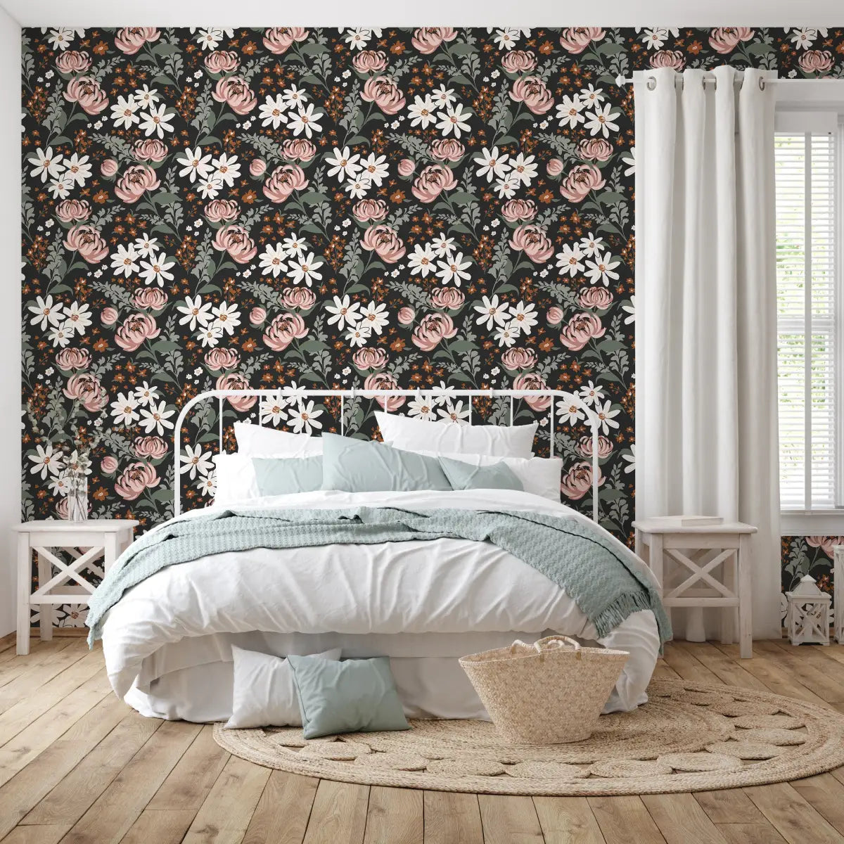 Aurelia Wallpaper - Flowers - by Hearten Design - Loomwell Home Goods