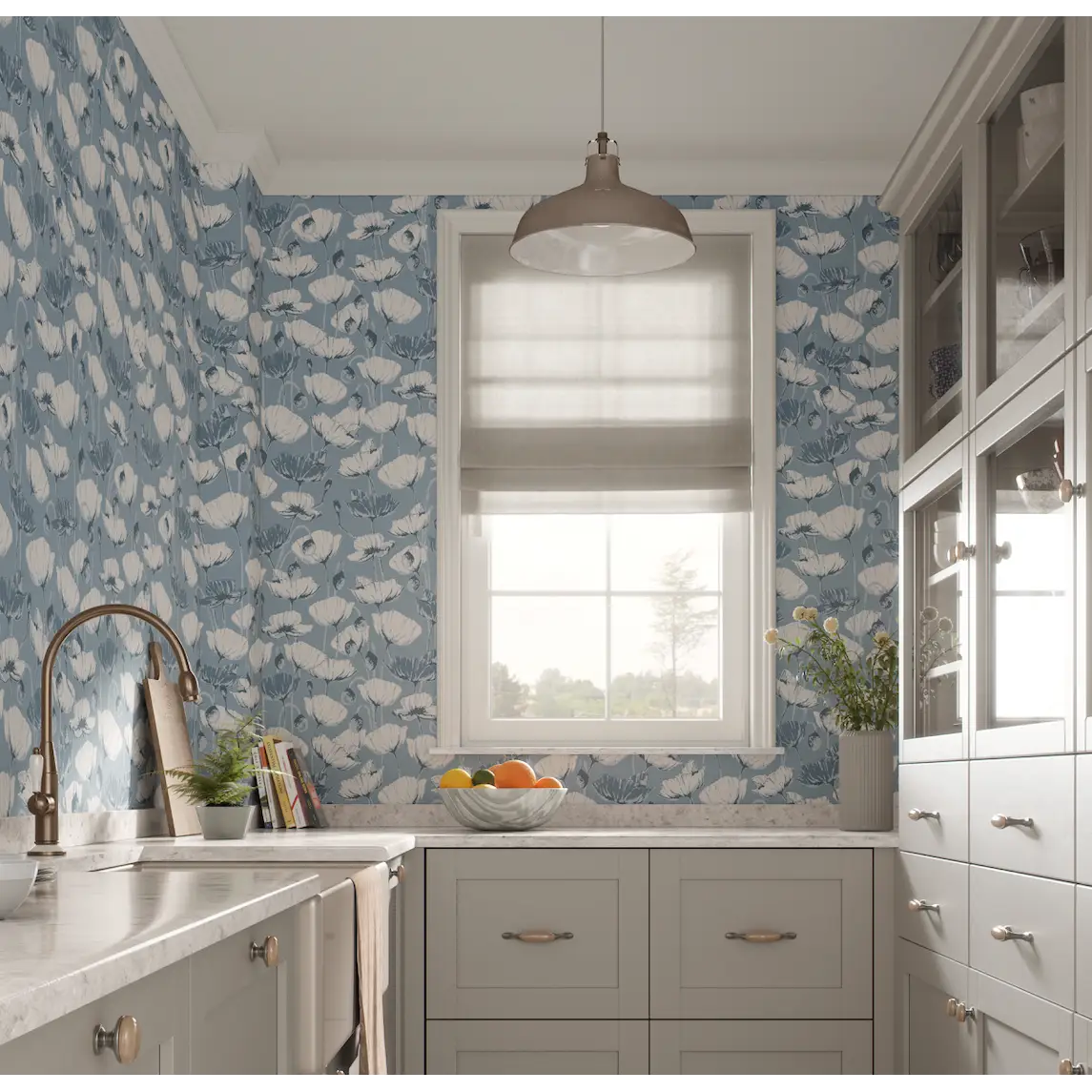 Aurora Wallpaper - Poppies - by Melissa Johnson Design - Loomwell Home Goods