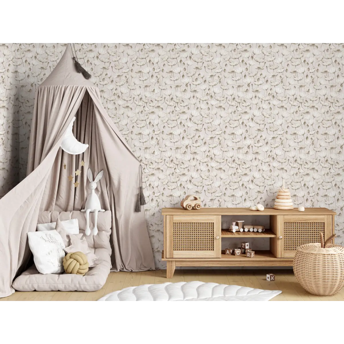 Aurora Wallpaper - Poppies - by Melissa Johnson Design - Loomwell Home Goods