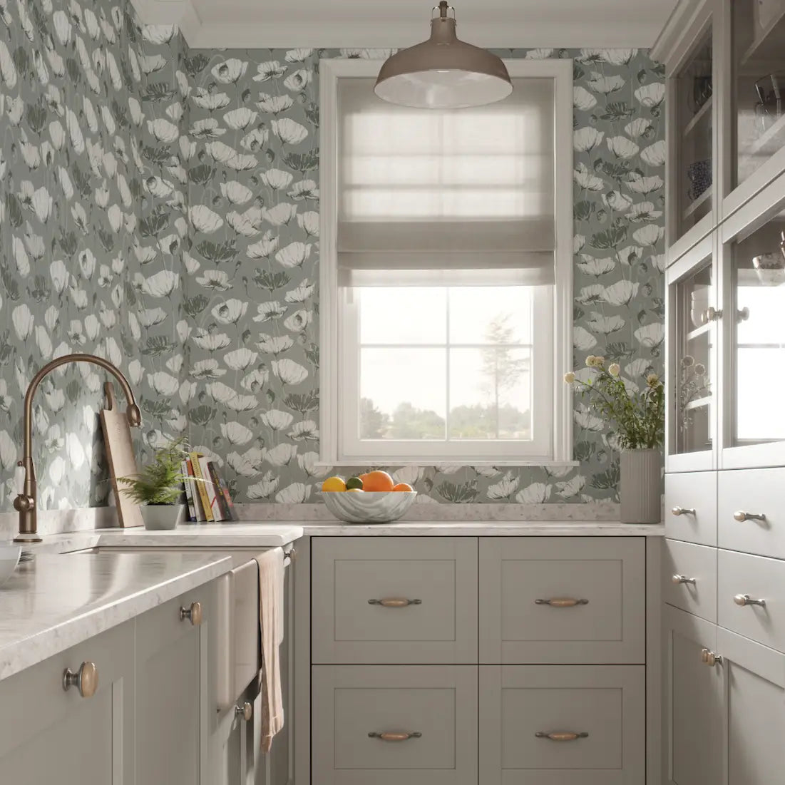 Aurora Wallpaper - Poppies - by Melissa Johnson Design - Loomwell Home Goods