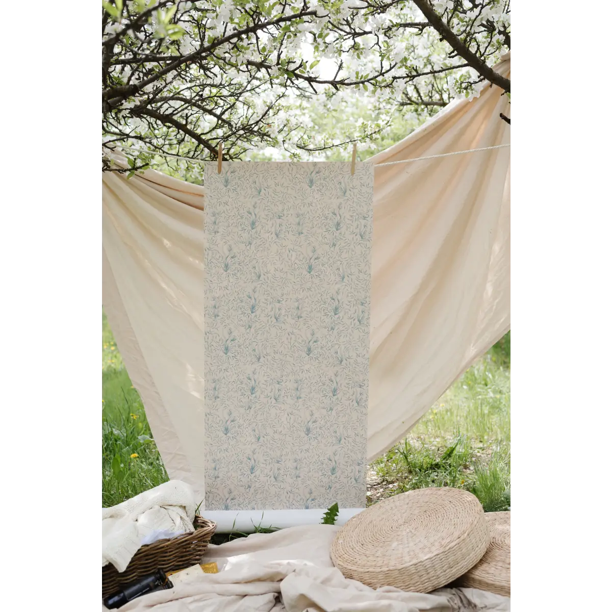 Austen Wallpaper - Botanical Tulips Drawings - by Of Lilies and Fields - Loomwell Home Goods