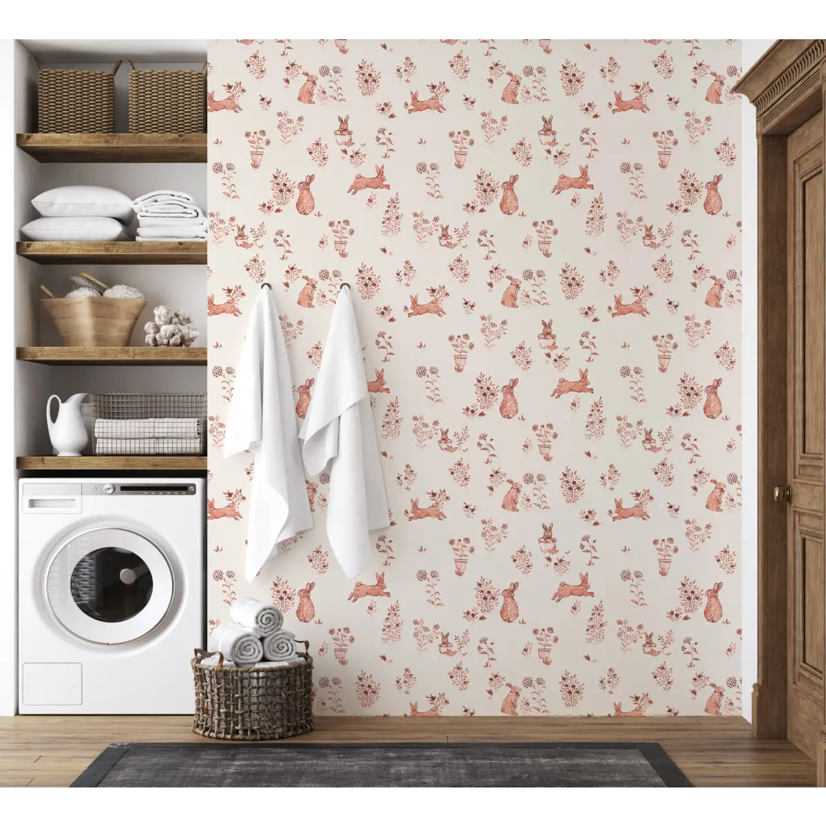 Aven Wallpaper - Bunnies - by Luna Pictata - Loomwell Home Goods