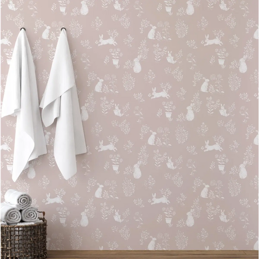 Aven Wallpaper - Bunnies - by Luna Pictata - Loomwell Home Goods
