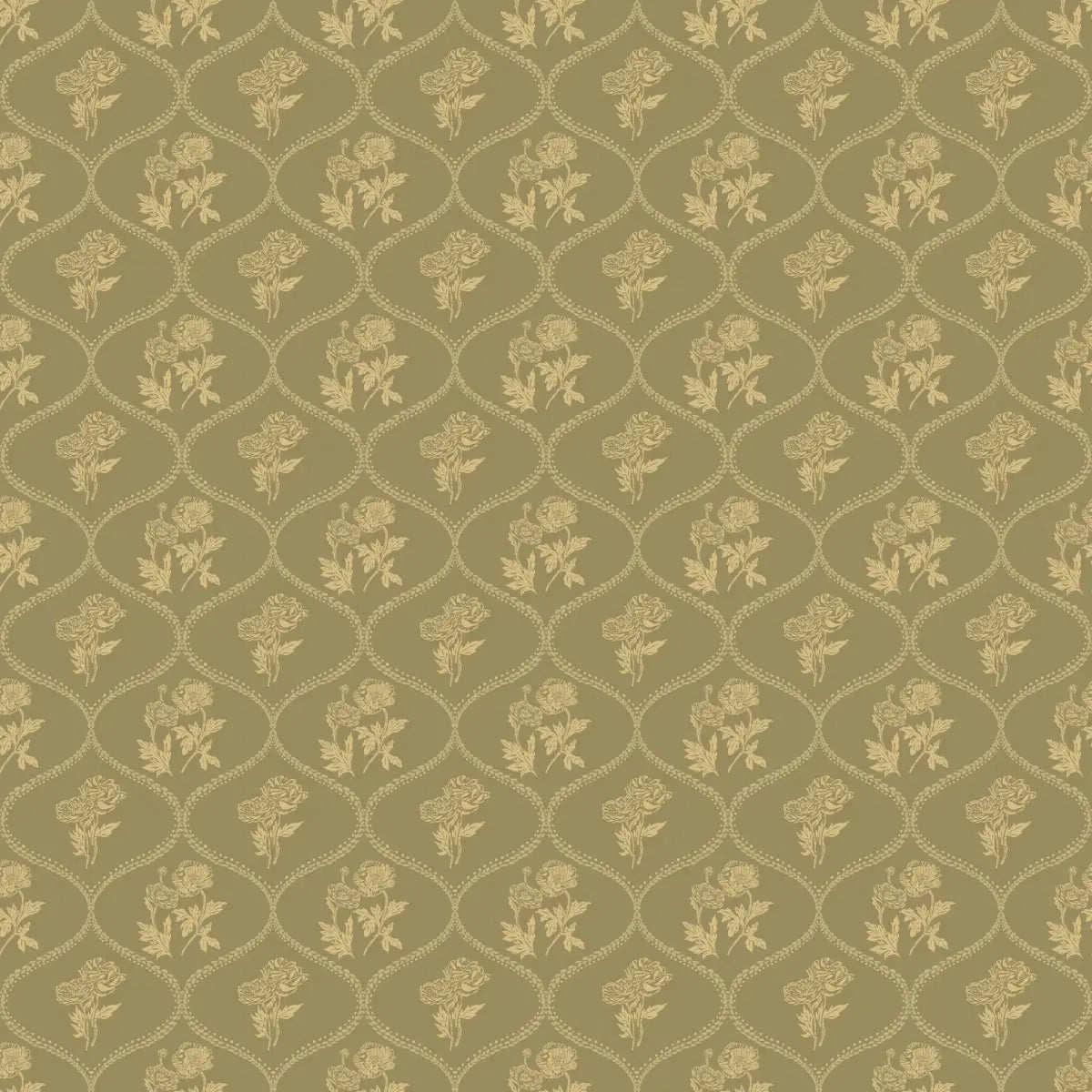 Avenly Wallpaper - Curvy Flowers - by Yorkville Studio - Sample 1 foot by 1 foot / Sage - Loomwell Home Goods