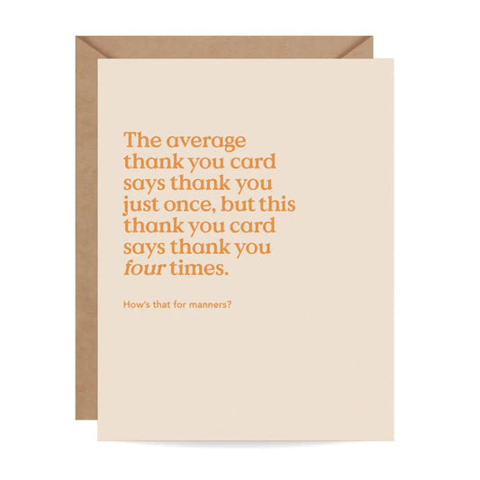 Funny Thank You Card - The Average Thank You Card... - Inklings Paperie