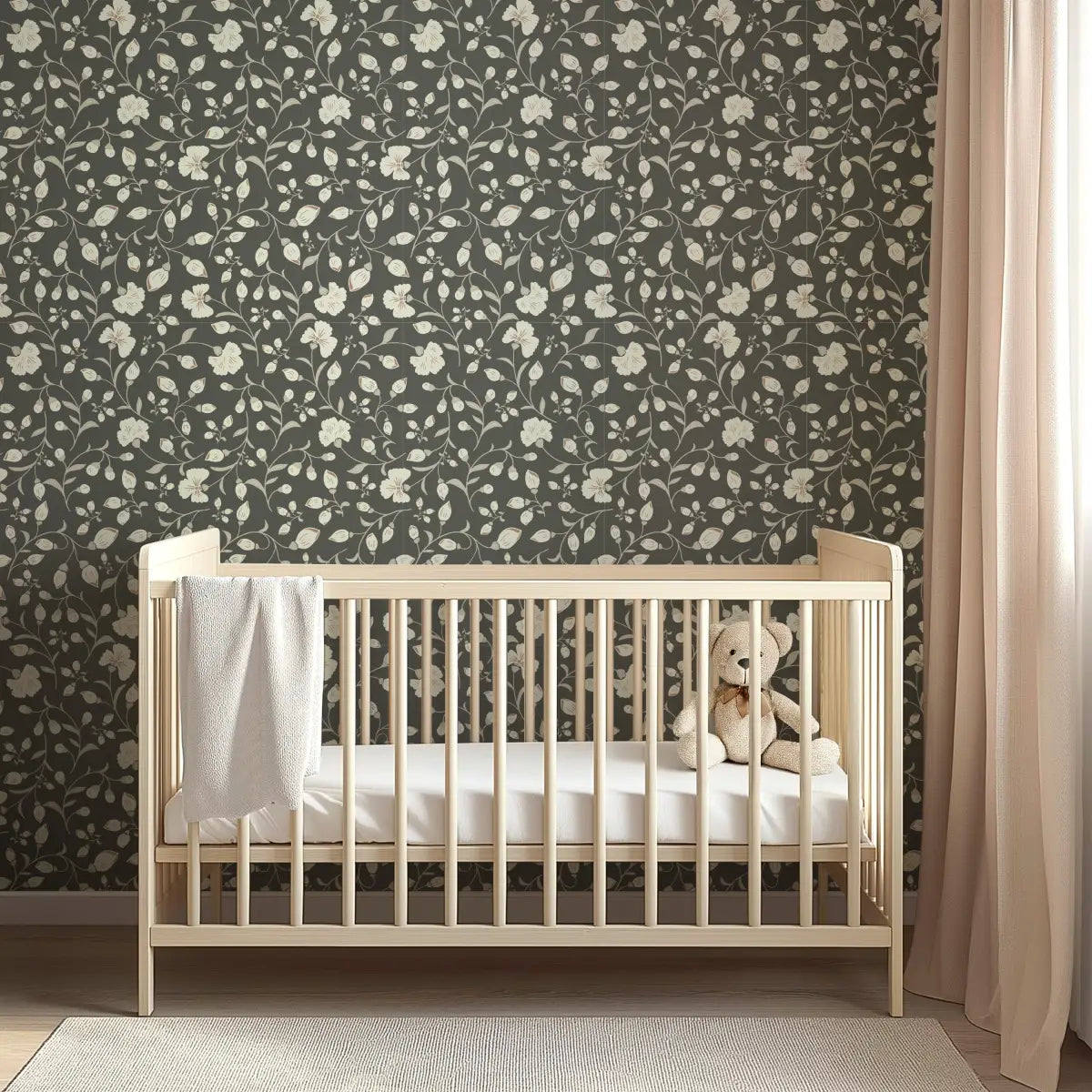 Avie Wallpaper - Simple Flower Vines - by Danelys Sidron - Loomwell Home Goods