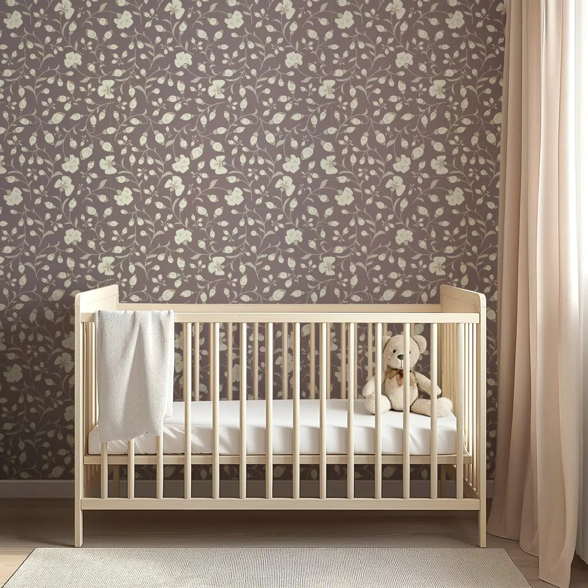 Avie Wallpaper - Simple Flower Vines - by Danelys Sidron - Loomwell Home Goods