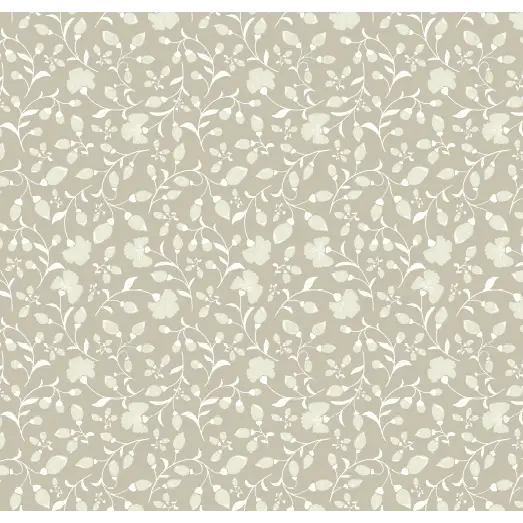 Avie Wallpaper - Simple Flower Vines - by Danelys Sidron - Sample 1 foot by 1 foot / Neutral - Loomwell Home Goods