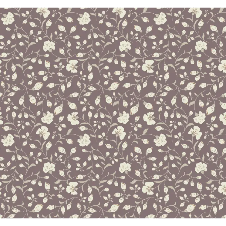 Avie Wallpaper - Simple Flower Vines - by Danelys Sidron - Sample 1 foot by 1 foot / Plum - Loomwell Home Goods