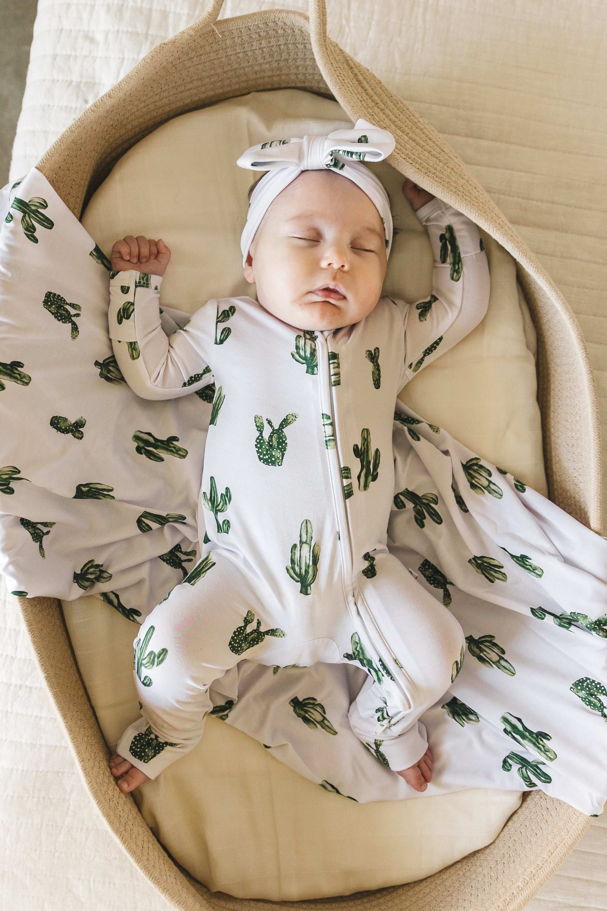 Bamboo Zip Romper - Cactus - Annie Bean