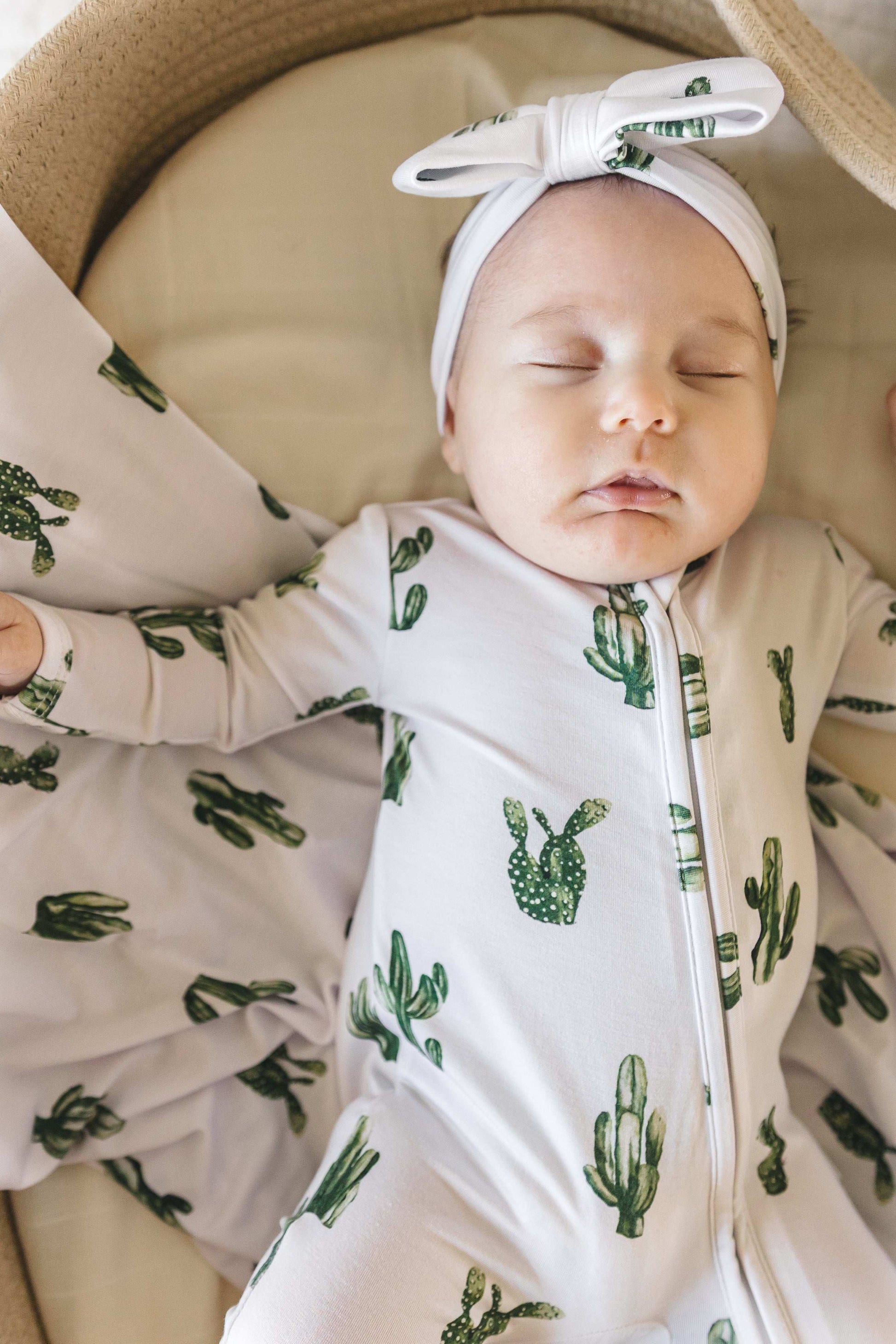 Bamboo Zip Romper - Cactus - Annie Bean