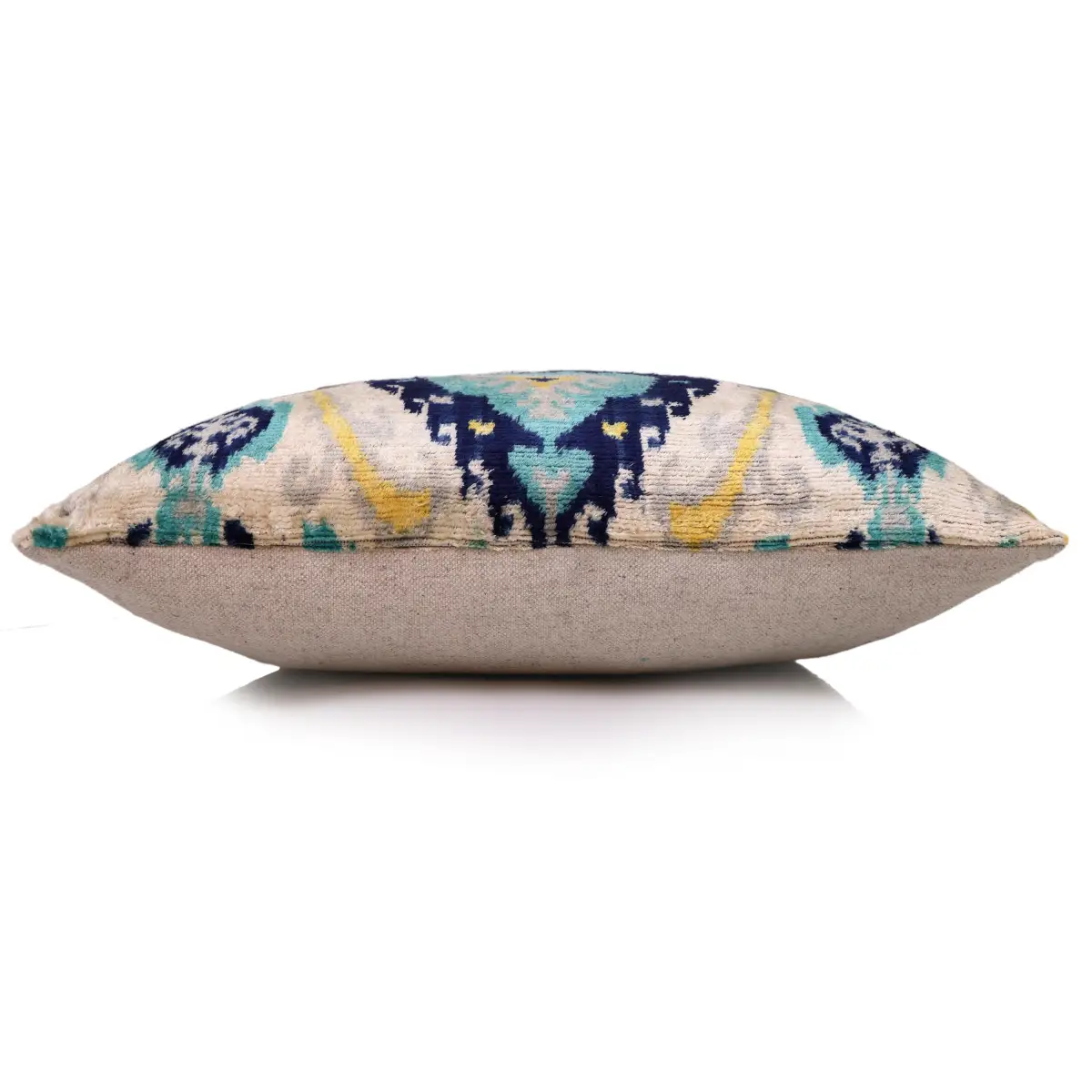 Azure & Gold Medallion Silk Velvet Pillow - 20’’ x 20’’ - Canvello