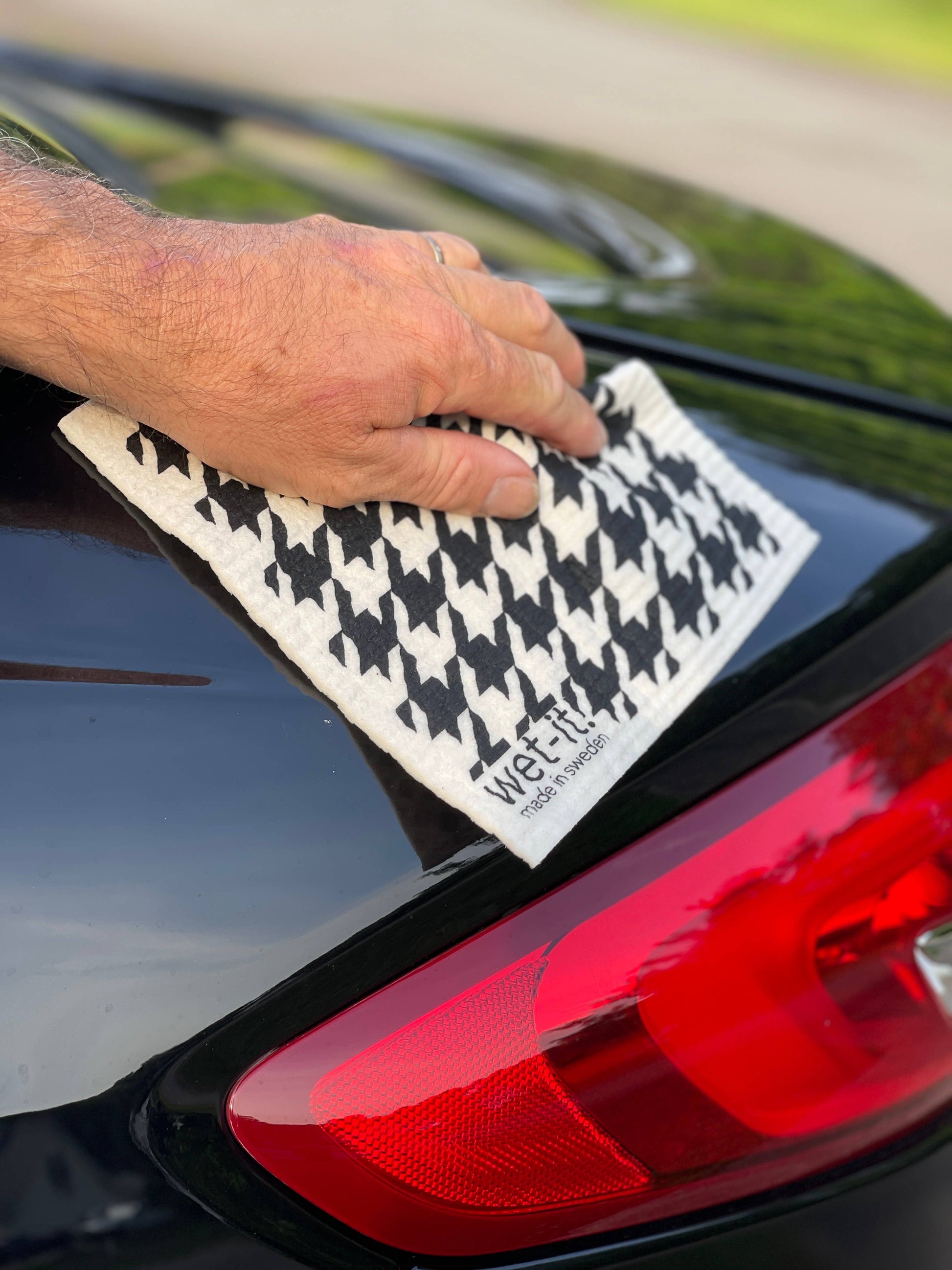 Swedish Dish Cloth - Houndstooth Black - Wet-it!