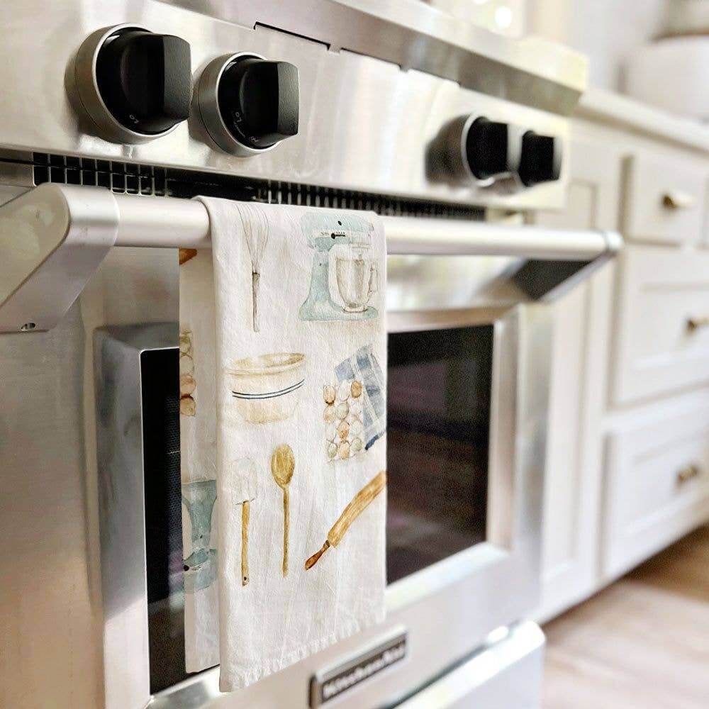 Kitchen Towel with Watercolor Baking