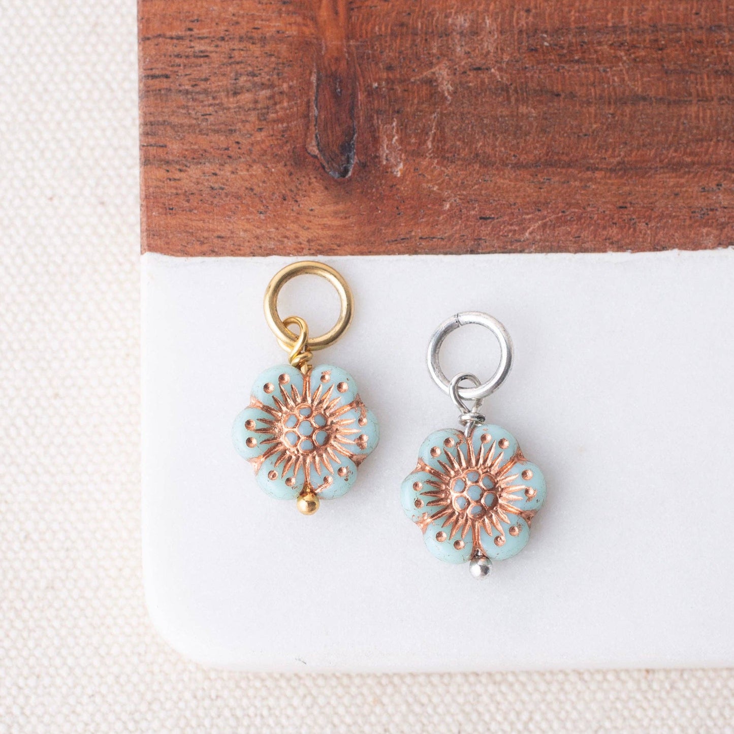 Czech Glass Flower Bead Charm