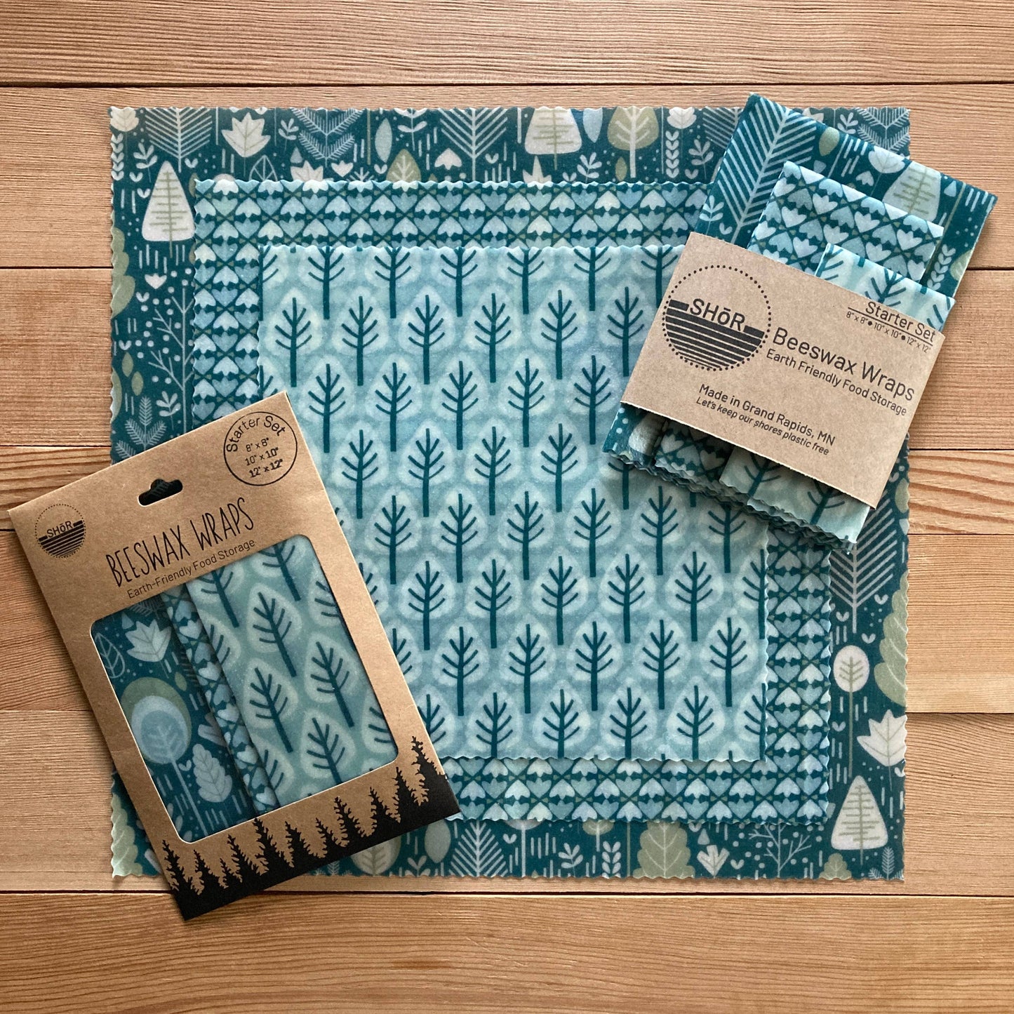 Beeswax Wraps - Misty Mountain - Starter Set