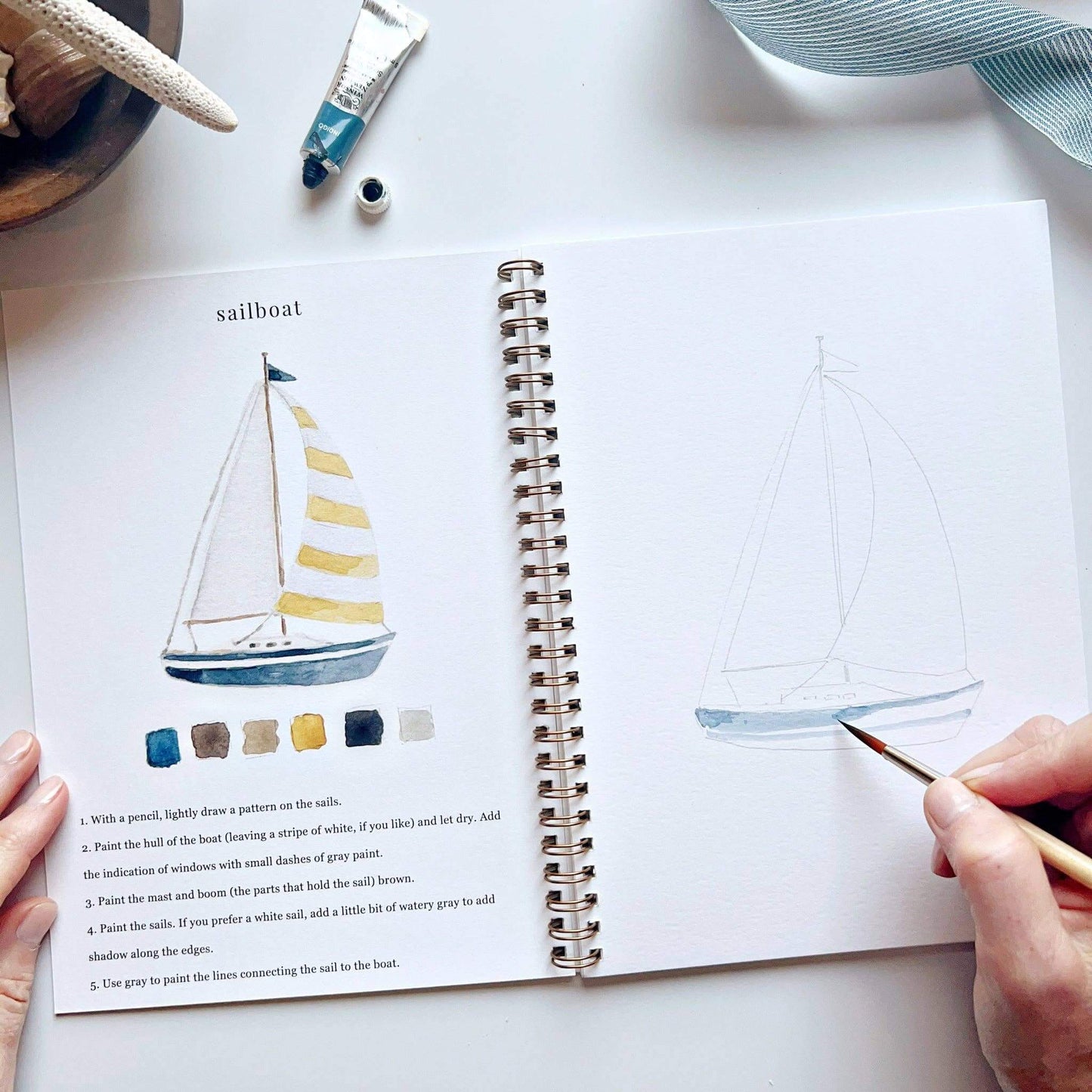 Seaside Watercolor Workbook