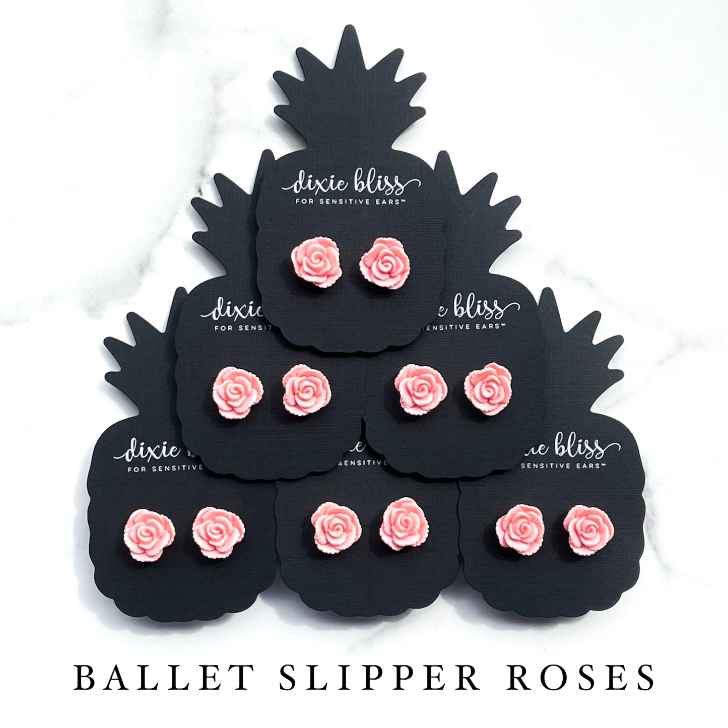 Boucles d'oreilles roses en forme de chausson de ballet