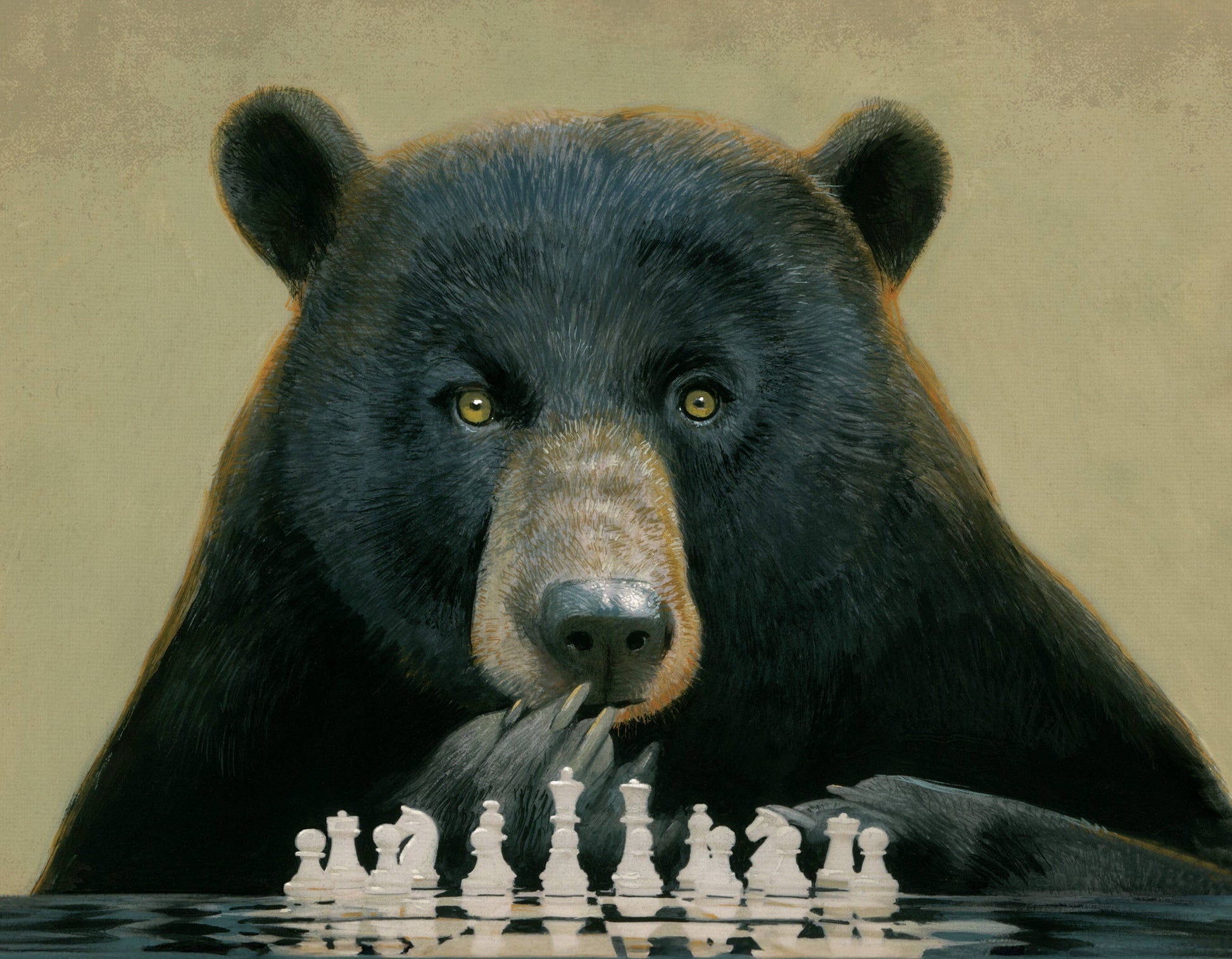 Mini Puzzle - Chess Bear - Bill Mayer - 100 pc - New York Puzzle Company