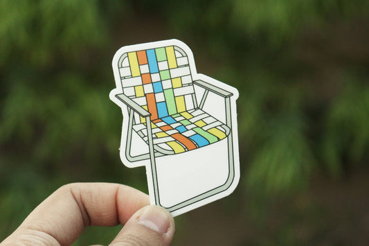 Vintage Aluminum Lawn Chair Magnet - Multicolor