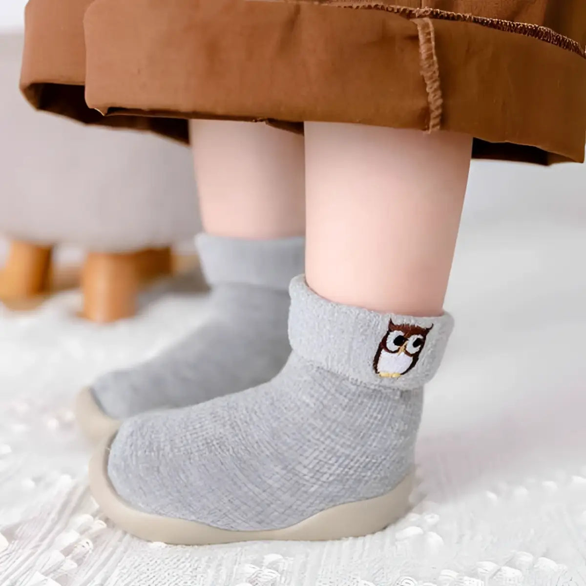 Baby Animal Sock Shoes - Owl - 0-6 Months - Grookz Shoes