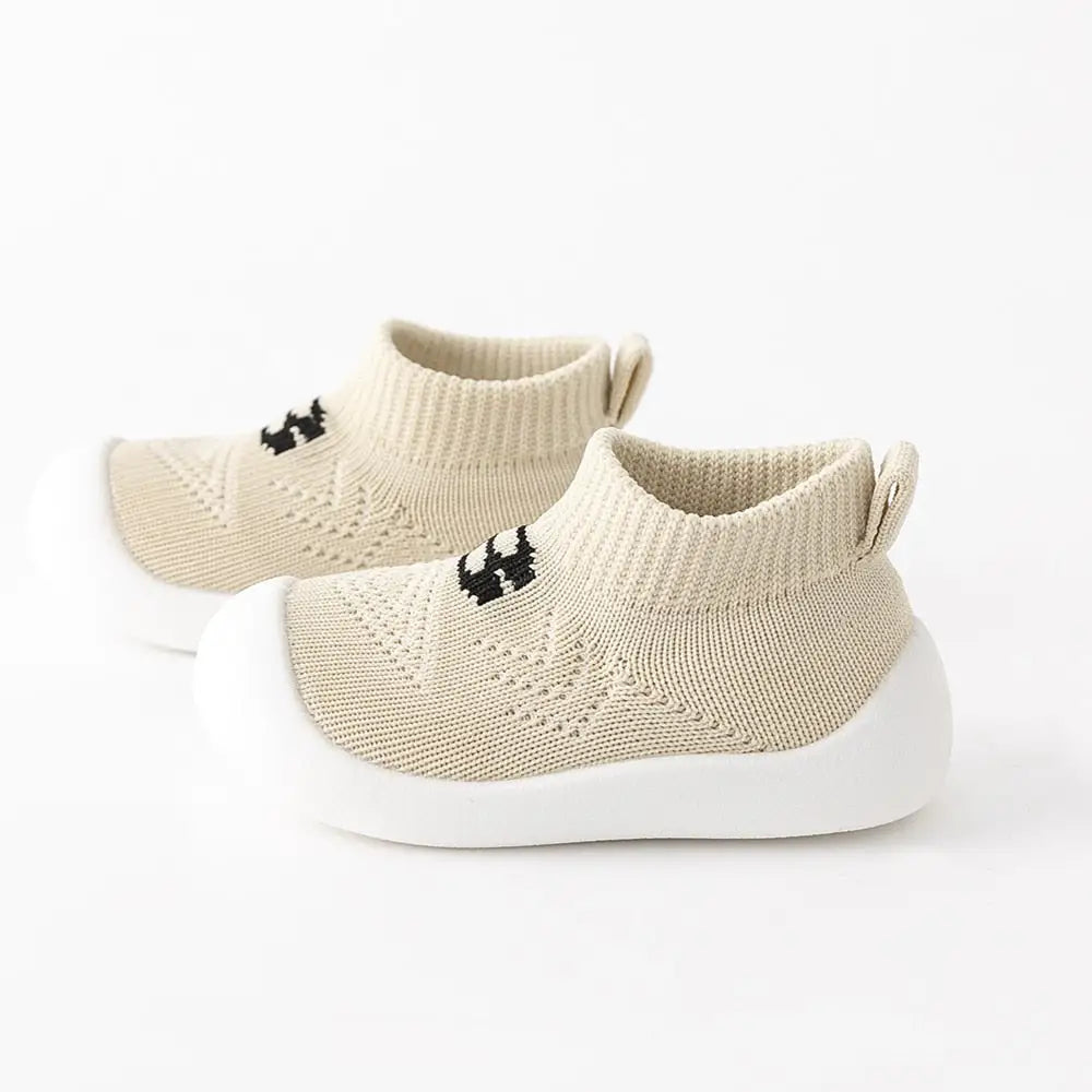 Baby ’B’ Sock Shoes - Khaki - Grookz Shoes