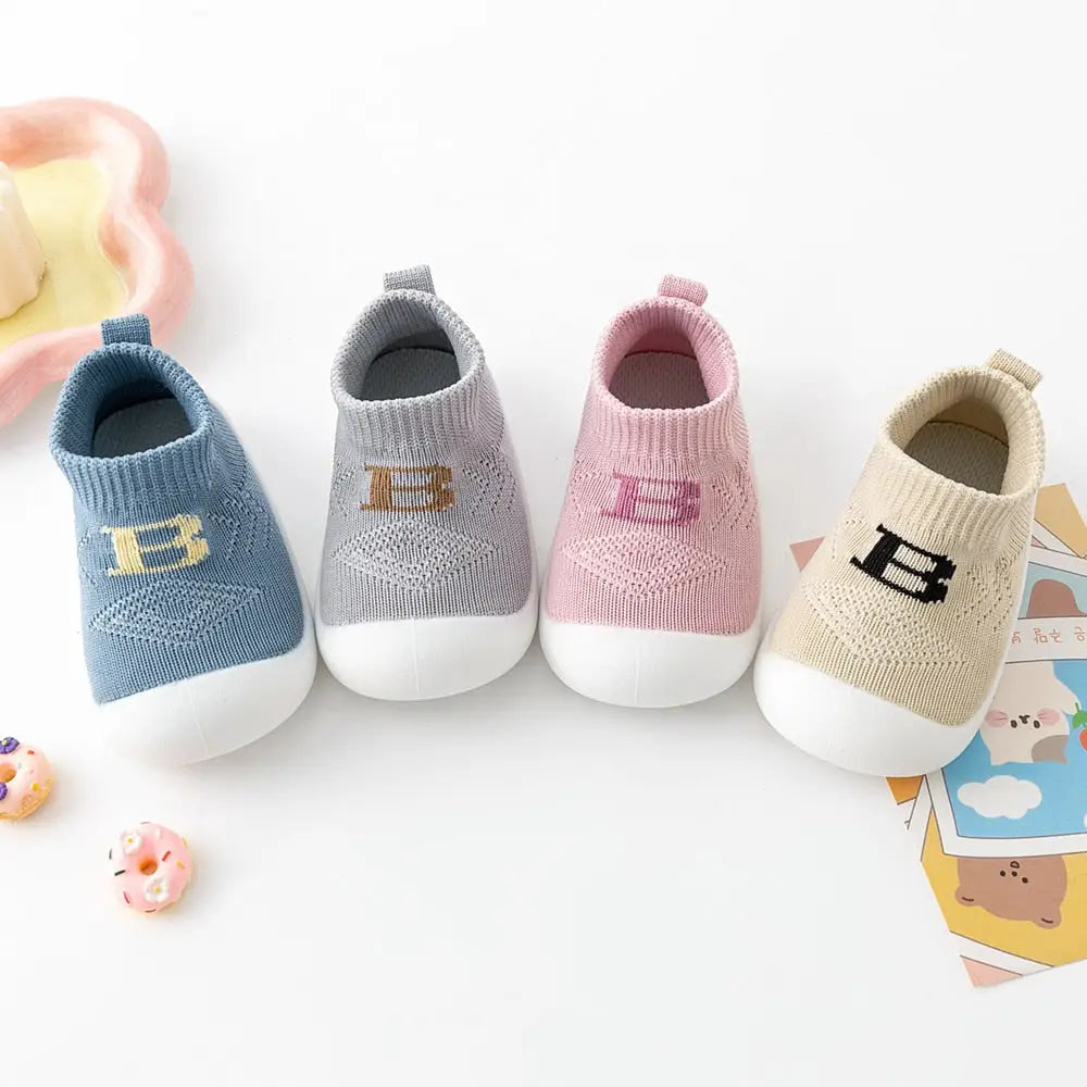Baby ’B’ Sock Shoes - Khaki - Grookz Shoes