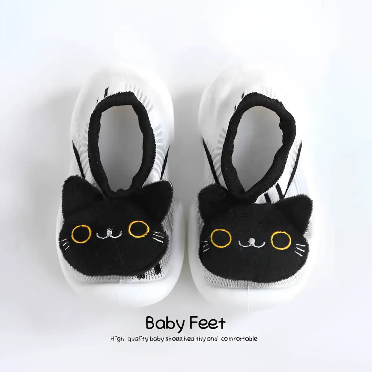 Baby Doll Sock Shoes - Black Cat - 0-6 Months - Grookz Shoes