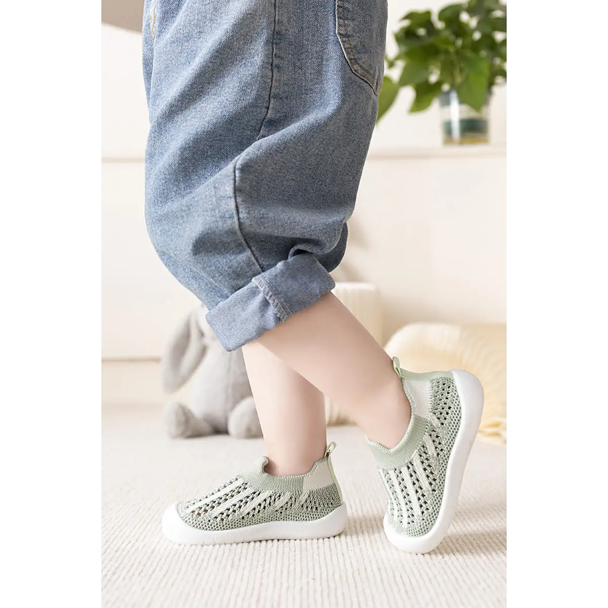 Baby First Walkers - Green Mix - Grookz Shoes