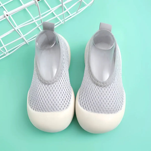 Baby First Walkers - Light Gray - 0-6 Months - Grookz Shoes