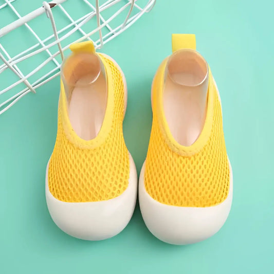 Baby First Walkers - Light Yellow - 0-6 Months - Grookz Shoes