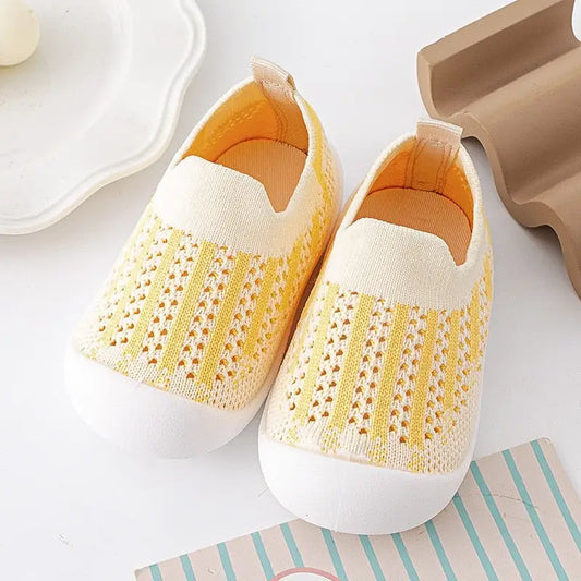 Baby First Walkers - Yellow Mix - 0-6 Months - Grookz Shoes