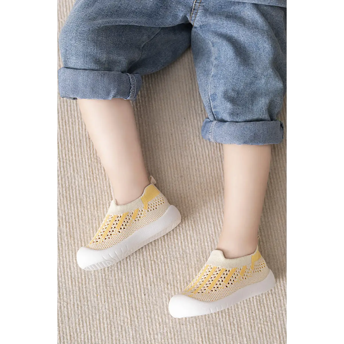 Baby First Walkers - Yellow Mix - Grookz Shoes