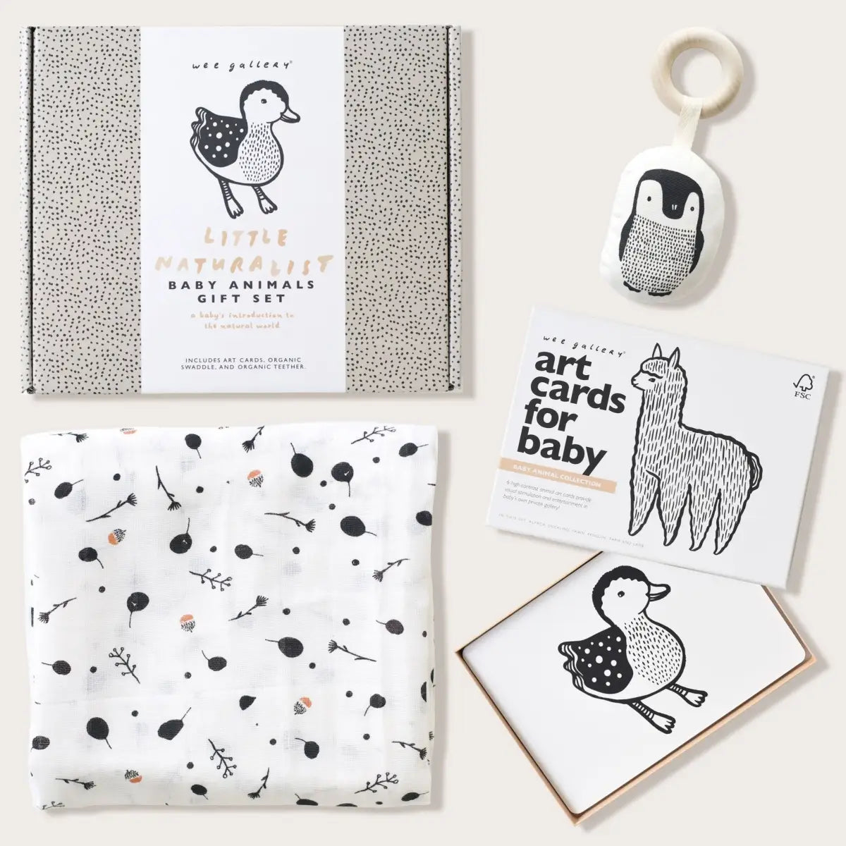 Baby Gift Set - Baby Animals - Newborn Toy - Wee Gallery