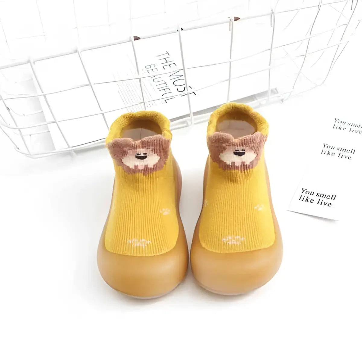 Baby Pattern Sock Shoes - Lion - 0-6 Months - Grookz Shoes