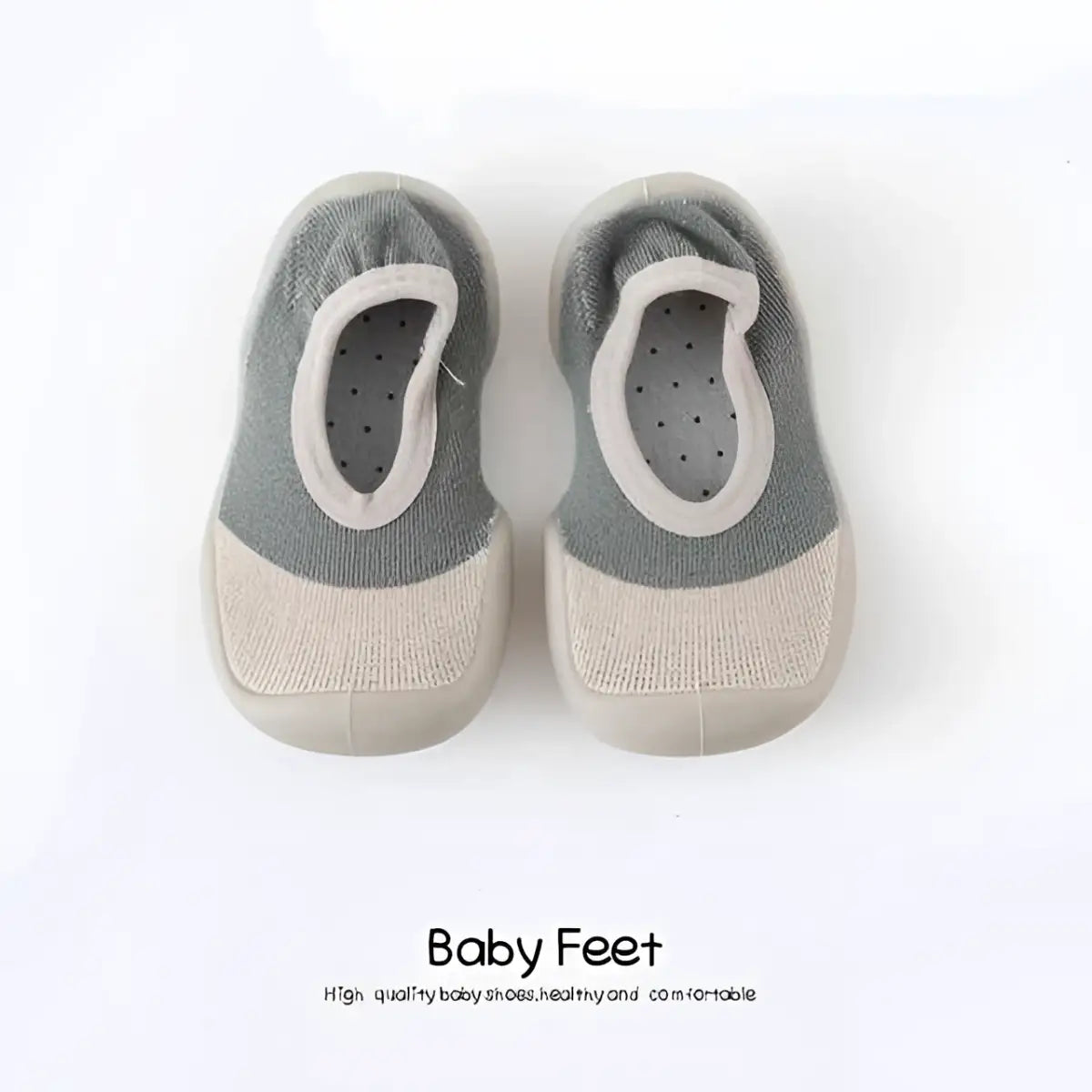 Baby Sock Shoes - Brown Tips - 0-6 Months - Grookz Shoes