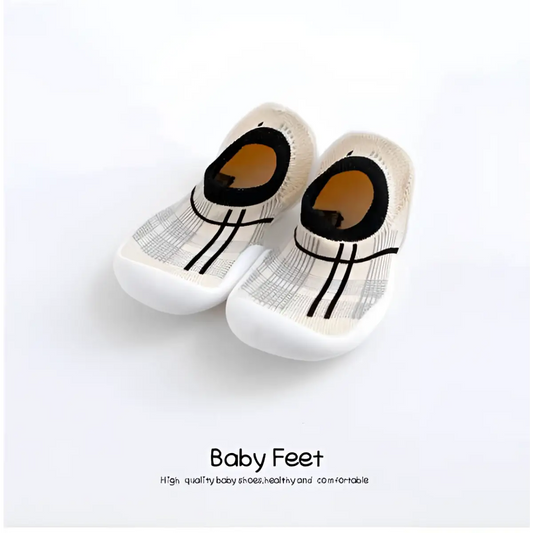 Baby Sock Shoes - Modern White - 0-6 Months - Grookz Shoes