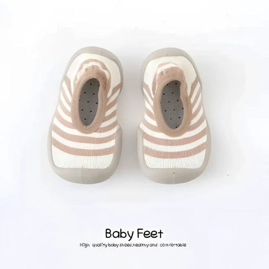 Baby Sock Shoes - Tan Lines - 0-6 Months - Grookz Shoes