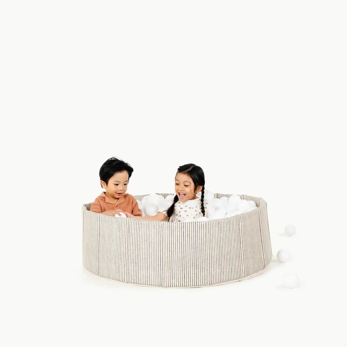 Baby or Toddler Play Ball Pit - Stone Stripe - Gathre