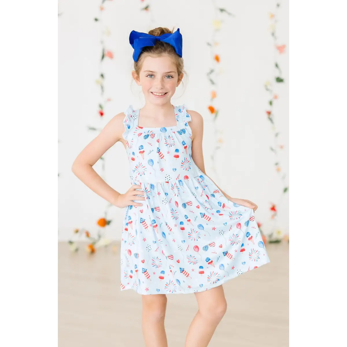 Ruffle Cross Back Dress - Baby You’re a Firework - July 4th Patriotic - Mila & Rose ®