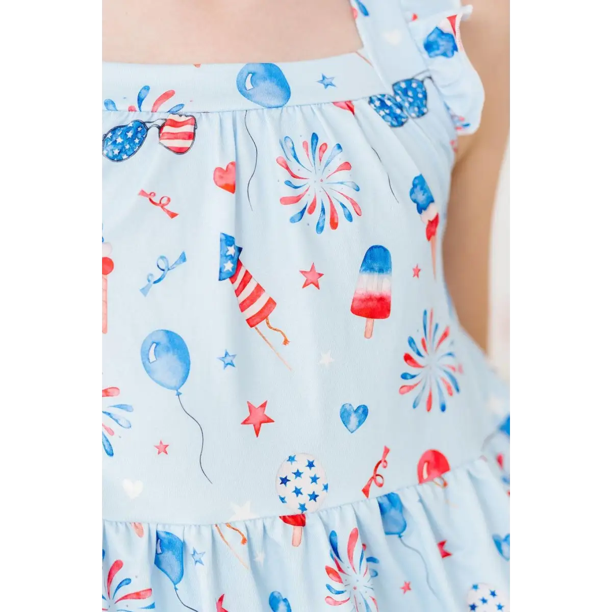 Ruffle Cross Back Dress - Baby You’re a Firework - July 4th Patriotic - 2T - Mila & Rose ®