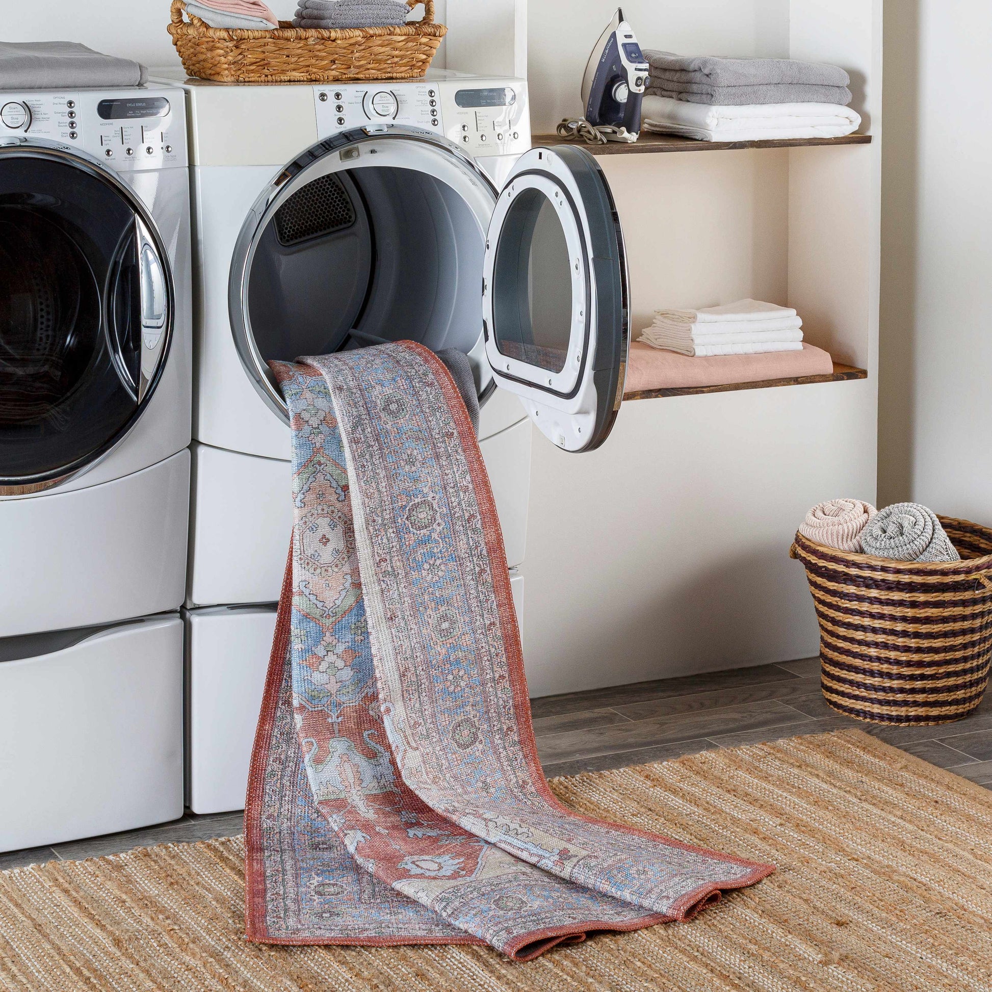 Brown Bagamanoc Medallion Washable Area Rug - Clearance - Boutique Rugs