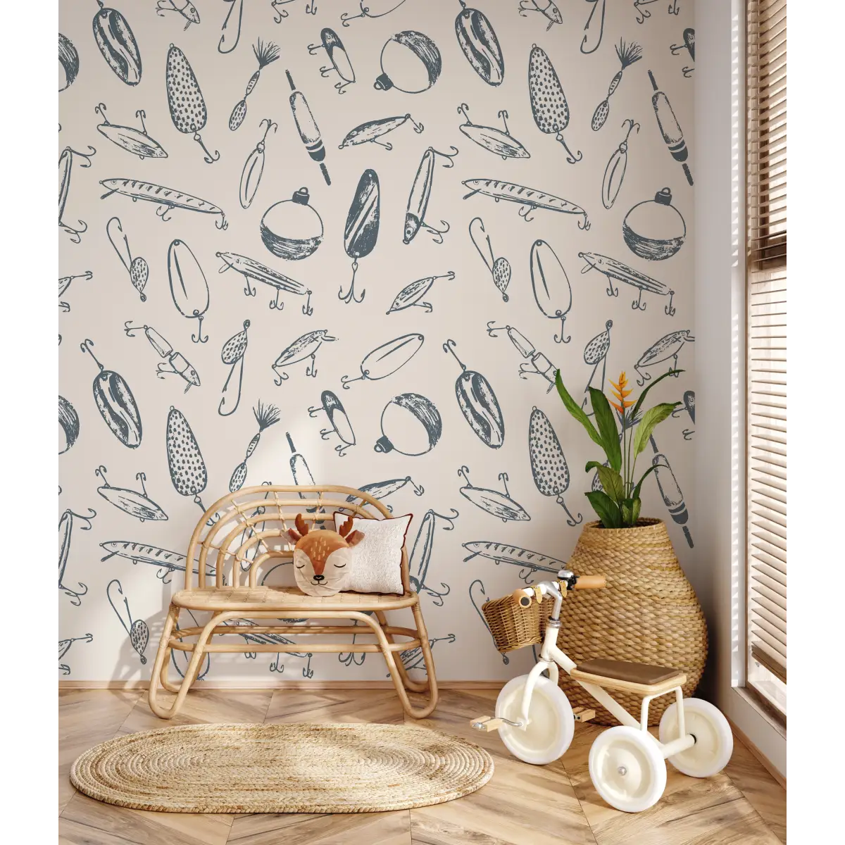 Bait Wallpaper - Fishing Lures - by Kim Hallquist Designs - Loomwell Home Goods