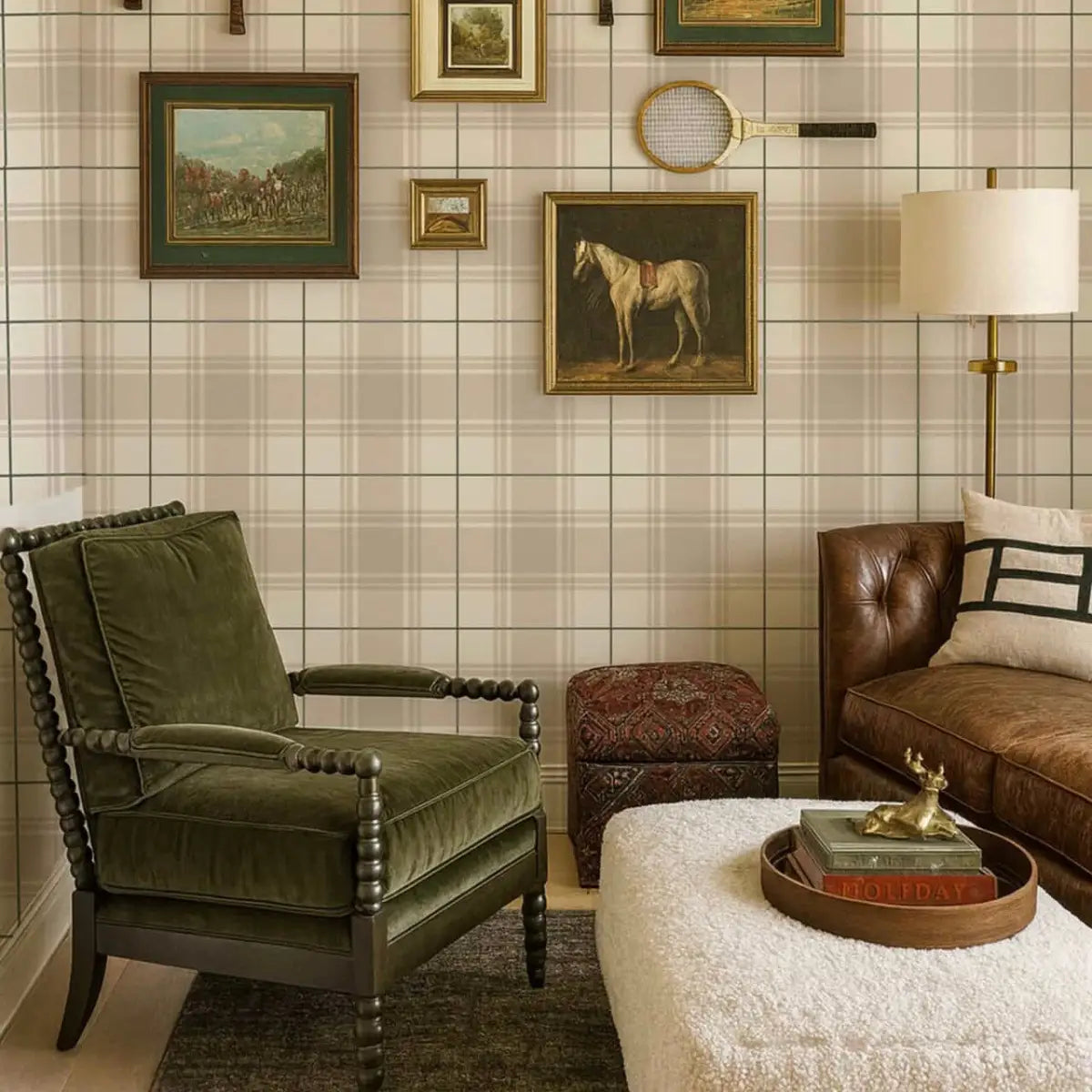 Baker Wallpaper - Simple Plaid - by Hailey Kiefer Designs - Loomwell Home Goods