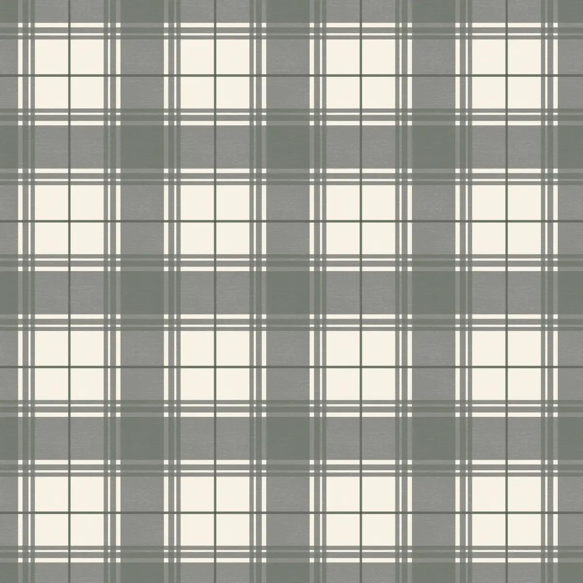 Baker Wallpaper - Simple Plaid - by Hailey Kiefer Designs - Sample 1 foot by 1 foot / Green - Loomwell Home Goods