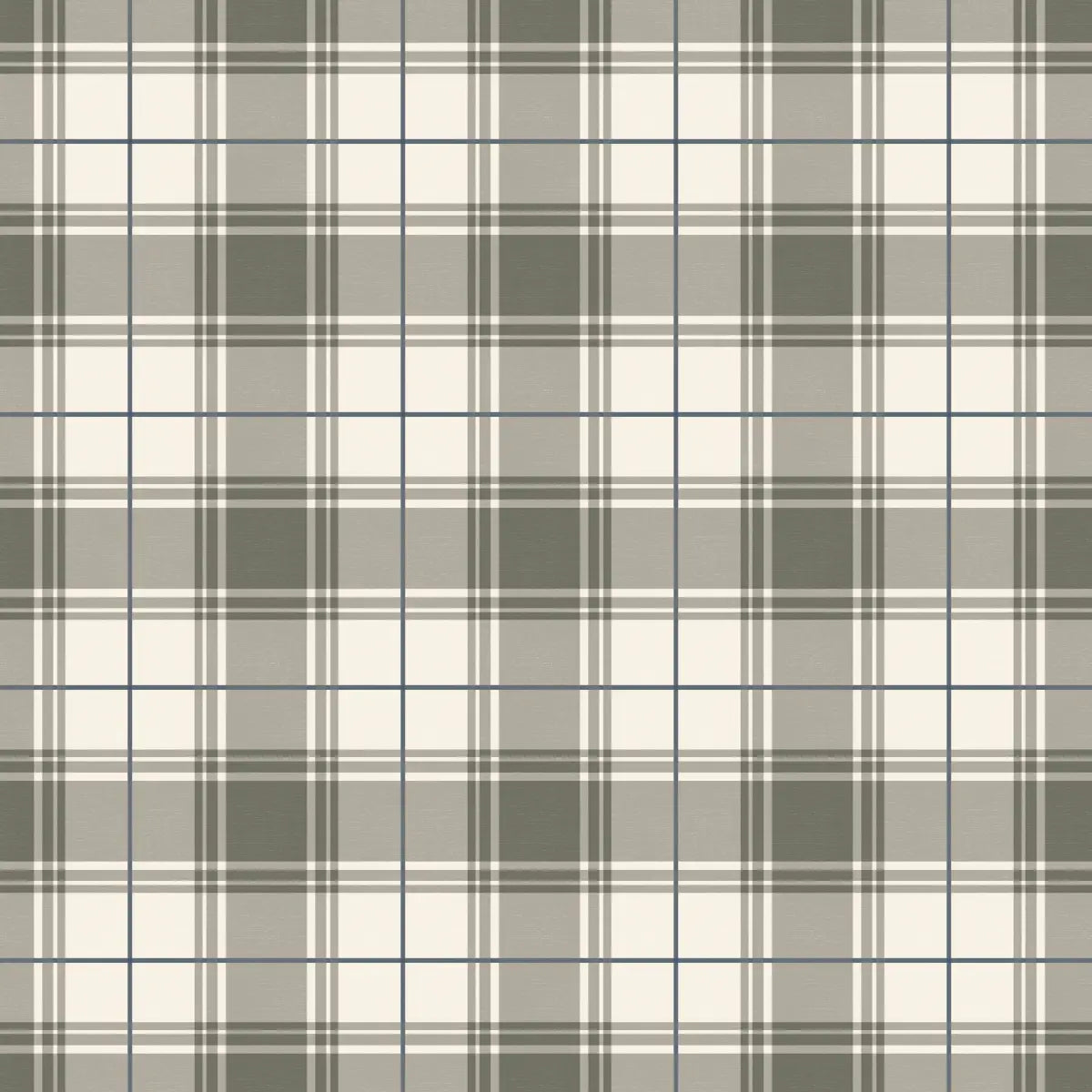 Baker Wallpaper - Simple Plaid - by Hailey Kiefer Designs - Sample 1 foot by 1 foot / Green and Blue - Loomwell Home